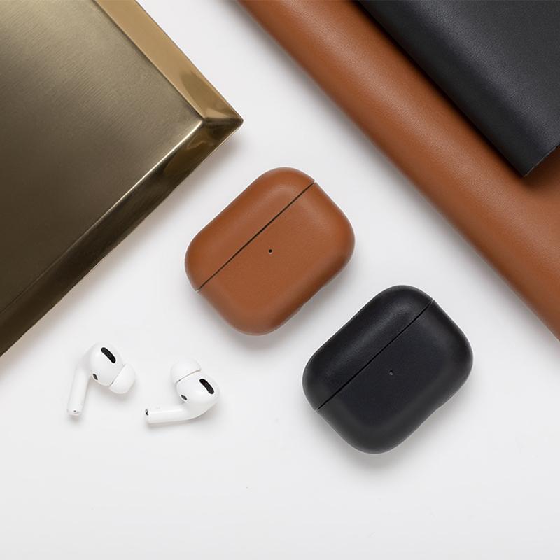 Native Union - Leather Case for AirPods Pro #color_black #color_brown