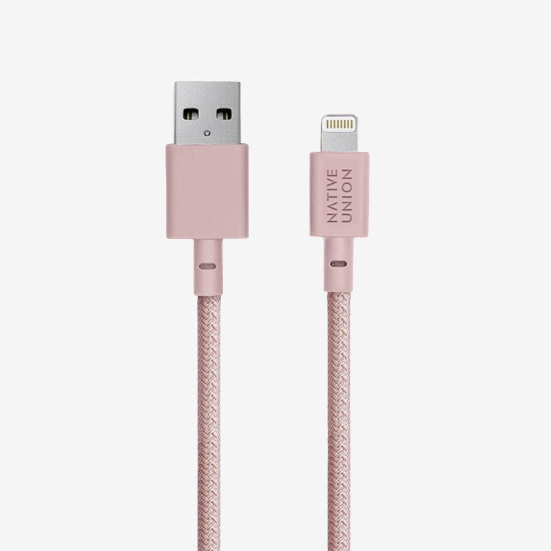 Native Union - Belt Cable XL (USB-A to Lightning) #color_rose