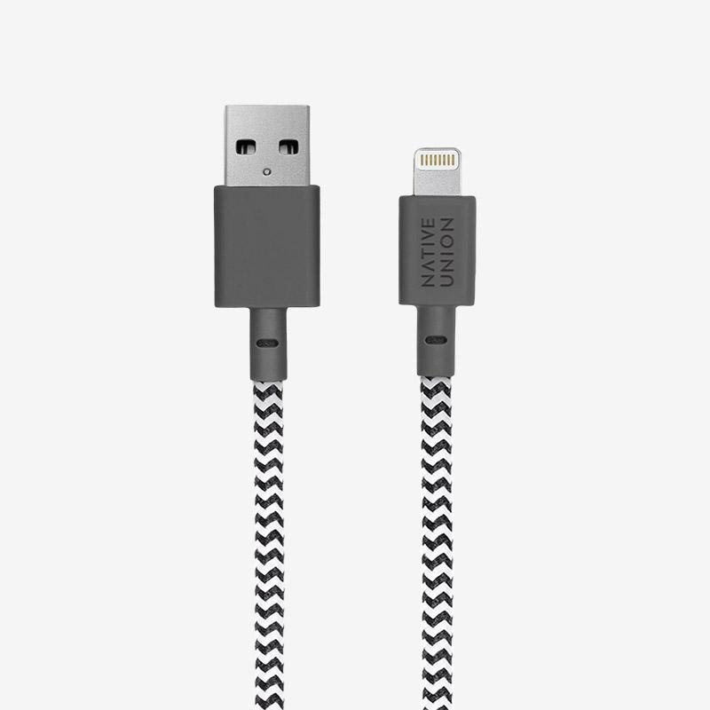Native Union - Belt Cable XL (USB-A to Lightning) #color_zebra