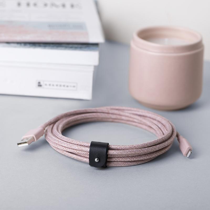 Native Union - Belt Cable XL (USB-A to Lightning) #color_rose