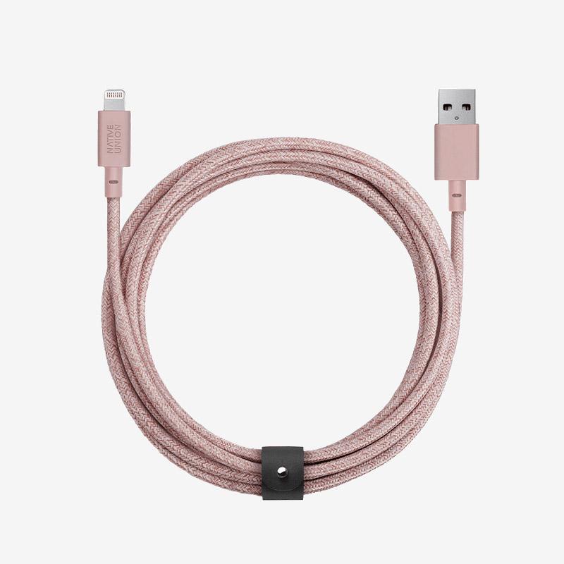 Native Union - Belt Cable XL (USB-A to Lightning) #color_rose