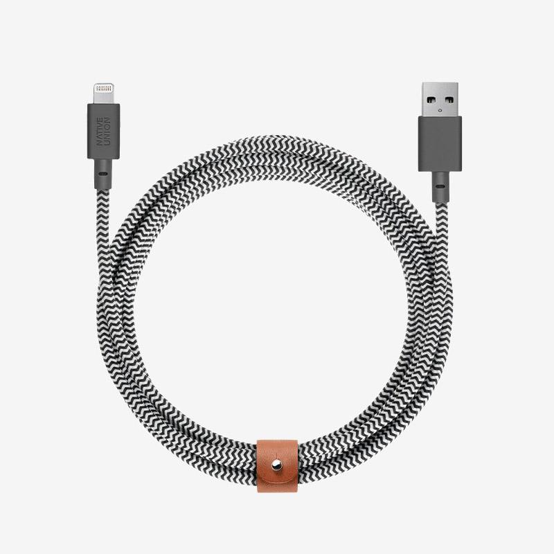 Native Union - Belt Cable XL (USB-A to Lightning) #color_zebra
